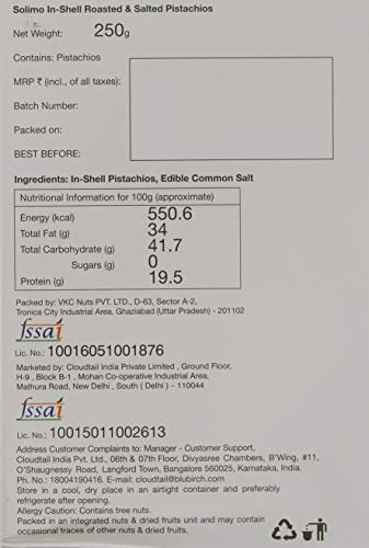 41mDCgXU8 L - Manvik Foods Amazon Brand - Solimo Premium Roasted and Salted California Pistachios, 250 g - Image 3