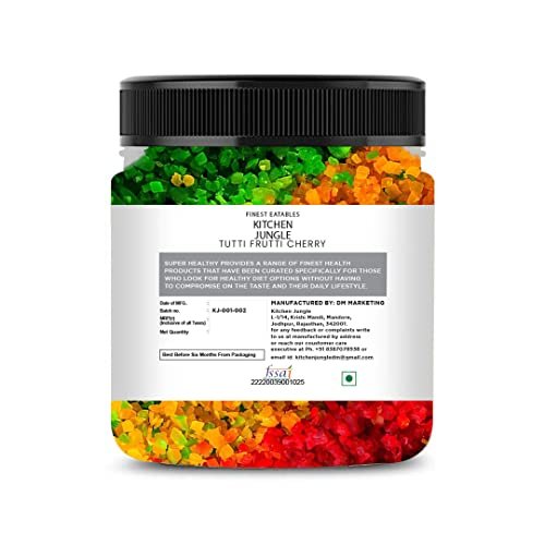 41ofyCRq4FL - Manvik Foods Kitchen Jungle Tutti Frutti for cake 400GM | Tuti Fruti | Cherries | Cherry - Image 3