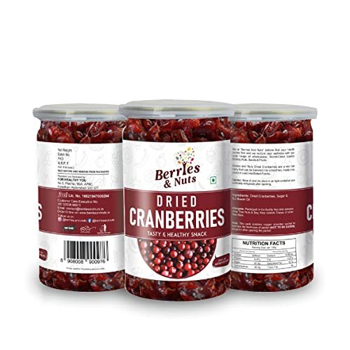41p zRGmIQL - Manvik Foods Berries And Nuts Premium Whole Dried Cranberries | Antioxidant Rich, Immunity Booster | 400 Grams | 2 Bottle of 200 Grams - Image 5