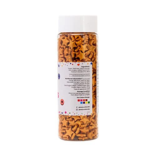 41pk54P7jDL - Manvik Foods Tastycrafts Edible Gold Star Shaped Sugar Sprinkles for Cake Decoration | Star Candy for Cake Decor | Sprinkles for Cake Decorations & Toppings | for Dessert, Cakes, Cupcakes, Waffles, Cookies - Image 3