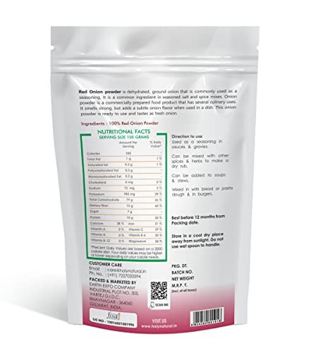 41r61D 57sL - Manvik Foods Holy Natural Dehydrated Red Onion Powder 250gm - Image 3