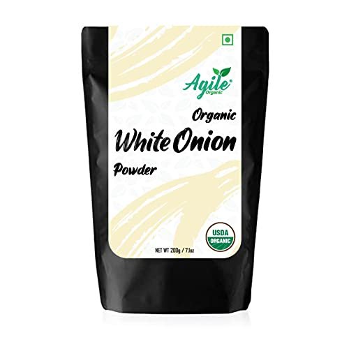 41rRGgdBguL - Manvik Foods Agile Organic® Organic White Onion Powder - 200g | Certified Organic Powder