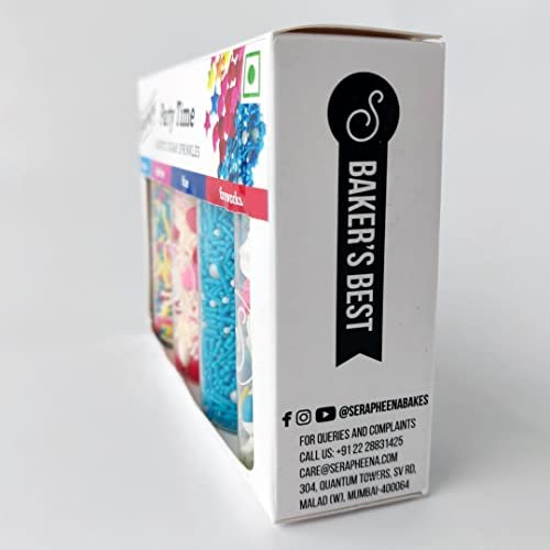 41tD1K6ONAL - Manvik Foods Serapheena|Serapheena Sugar Sprinkles for Cakes & Cupcakes Decoration (Party Time)|Vegetarian, Zero Maida, No Metallic Colours|100 g|Pack of 1 - Image 3