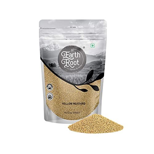 41tsO C6 iL - Manvik Foods EarthRoot Yellow Mustard Seed, Sarson Seed, 900gm - Pack of 1