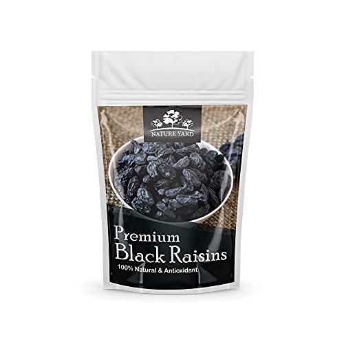 41waMLEgJAS - Manvik Foods NATURE YARD Black Raisins Seedless / kali kismis / kishmish dry fruit - 500gm - Premium Afghani Seedless Dry Black Grapes