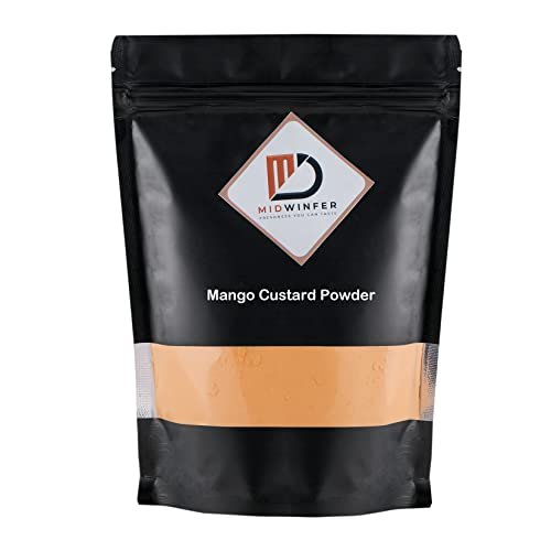 41x 5bTDVlL - Manvik Foods MIdwinfer Custard Powder Mango Flavour 400g | Without Sugar | for Fruit Salad, Cake, Ice Cream, Milkshake
