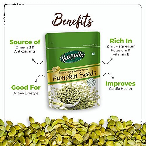 51 hpCtPvjL - Manvik Foods Happilo Premium Roasted Pumpkin Seeds for Eating 200g | Lightly Salted for Healthy Diet | Immunity Booster and Fiber Rich Superfood | Crunchy Healthy Snack - Image 7