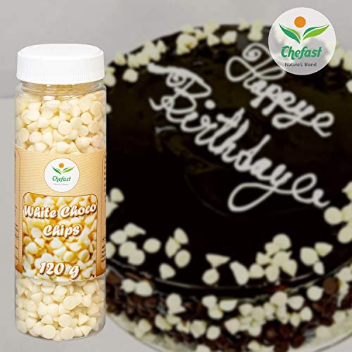 510gkZHmNsL - Manvik Foods Chefast White Chocolate Chip Choco Chip for Cake Decoration 120 Gm - Image 4