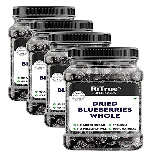511etj03 wL - Manvik Foods RiTrue - Dried Whole Blueberry - 1 Kg Jar - ( Gluten Free, Vegan & NON GMO ) Organic Unsweetened Blueberries Dry Fruits without sugar