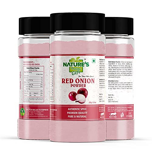 5132vWjakS - Manvik Foods NATURE'S Precious Gift Red Onion Powder - 250g / 8.8 Oz Spice Jar - Image 3