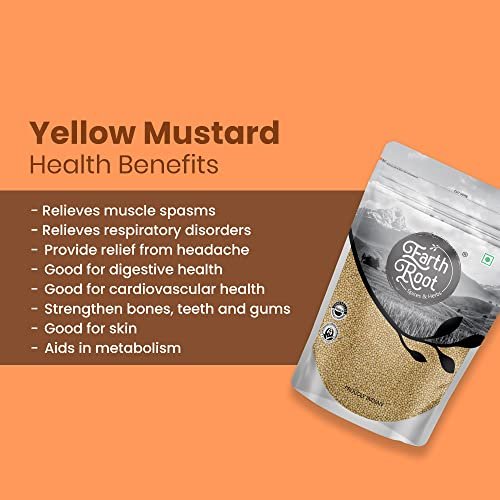 5142ydoouYL - Manvik Foods EarthRoot Yellow Mustard Seed, Sarson Seed, 900gm - Pack of 1 - Image 3