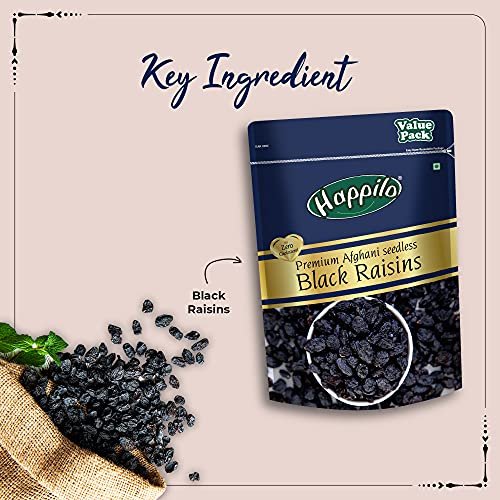 515yqiBSvWL - Manvik Foods Happilo Premium Afghani Seedless Black Raisins 500 g Value Pack| Kali Kishmish | Munakka Dry Fruits | Delicious & Healthy Snack | High in Antioxidants, Naturally Sweet & tasty - Image 5
