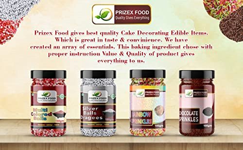 515ywsY52NL - Manvik Foods Prizex Cake Decoration Combo of Rainbow Sprinkles, Brown Sprinkles, Multi colour ball, Silver colour ball 400 gm (Pack of 4 * 100 gm Each) - Image 3