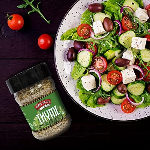 516cyqpw80L - Manvik Foods Carpe Victus Thyme Seasoning for Italian Cuisine, Thyme Flakes for Pasta and Pizza Garnishing, Herbs for Seasonings and Cooking, Thyme Sprinkler for Foods, 40 grams - Image 3
