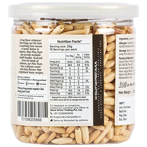 517KbsOs L - Manvik Foods Urban Platter Lebanon Pine Nuts (Chilgoza), 250g - Image 4