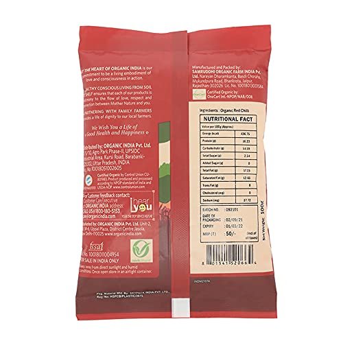 5182atRnwpL - Manvik Foods ORGANIC INDIA Natural Food Additive Without Synthetic Pesticides Organic Red Chilli Powder 100gm - Image 3