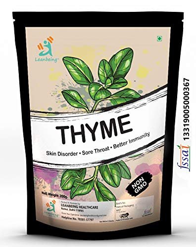 519LDyGmgYL - Manvik Foods Leanbeing Thyme Leaf Cut and Sifted 200Gm | for Better Skin ,Immunity and Culinary Uses