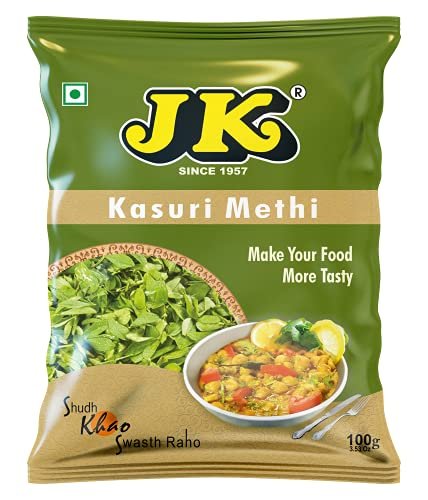 51AYlMkjEL - Manvik Foods JK Kasuri Methi, 100g | Dried Fenugreek Leaves | Methi Leaves
