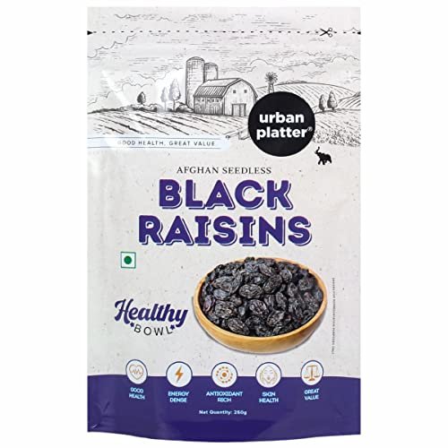51BBjdpoFL - Manvik Foods Urban Platter Healthy Afghan Seedless Black Kishmish (Raisin) 250gm
