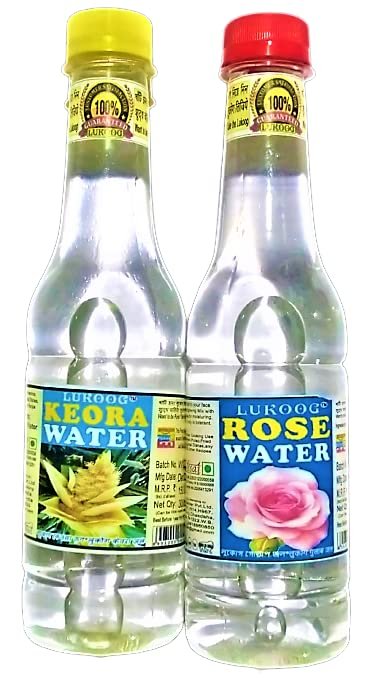51BwjqhhcGL - Manvik Foods LUKOG Kewra Water 300ml+Rose Water 300ml (Combo Pack of 2 Bottles) Use for Biryani,Pulao,Fried Rice & Other Recipes