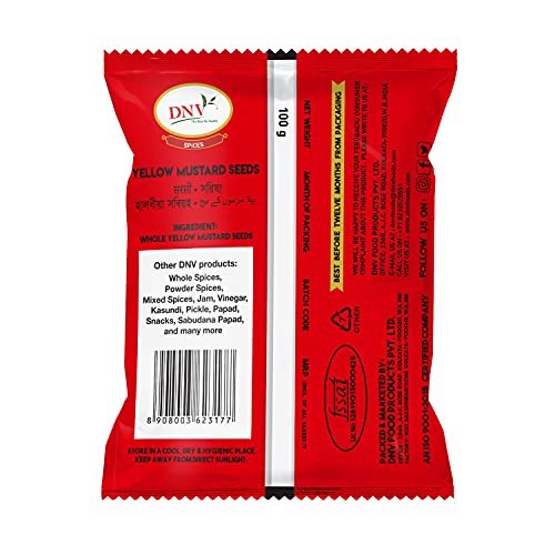 51CmONy4AZS - Manvik Foods DNV Whole Yellow Mustard Seed PILI Sarson Rai 100gm, Pack of 4 - 400gm (100g x 4) - Image 4