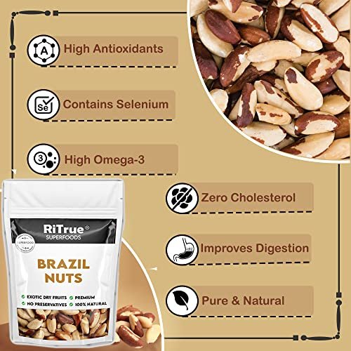 51DQBDGfSL - Manvik Foods RiTrue - Jumbo Brazil Nuts 100g - Selenium Rich Organic Dry Fruit - Handpicked brazilian nuts - Image 4