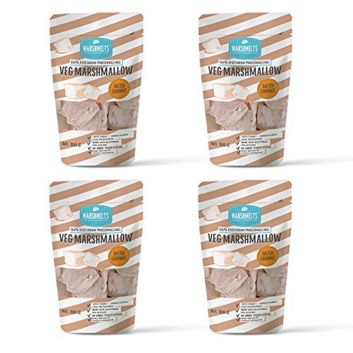 51DTF4ti83L - Manvik Foods Veg Marshmelts Marshmallow - Salted Caramel - 100 g x 4 Packs