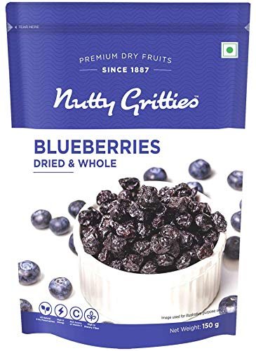 51Dtm8S0sHL - Manvik Foods Nutty Gritties Dried Blueberries 150g | Blueberry, Healthy Snack for Kids and Adults