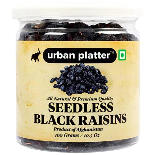 51FEpIH8ChL - Manvik Foods Urban Platter Seedless Black Afghan Raisins, 300g