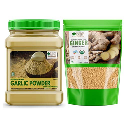 51GjPd0FN9L - Manvik Foods Bliss of Earth Combo Of Naturally Organic Garlic Powder Dried (500gm) And Ginger Powder (250gm) For Cooking Pack Of 2