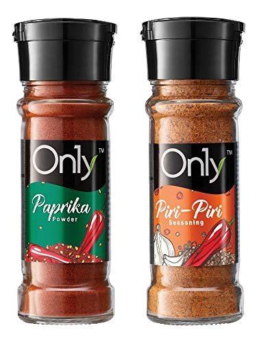 51HoJKHVLsL - Manvik Foods On1y Spice Garden (Set of 2) | Paprika Powder (52g) + Piri-Piri Seasoning (52g)