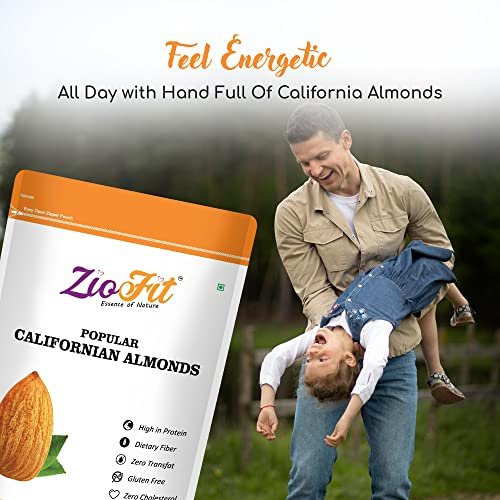 51KLL4niw8L - Manvik Foods Ziofit Popular Californian Almonds 1 Kg, Raw Badam Dry Fruit, High Protien Snack and Super Healthy Nuts - Image 8