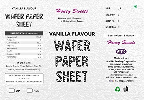 51L8QTCrXqL - Manvik Foods Honey Sweets Premium Wafer Paper A4 Size AD Grade (Thin) for Cake Decoration Pack of 20 Sheets - Image 4