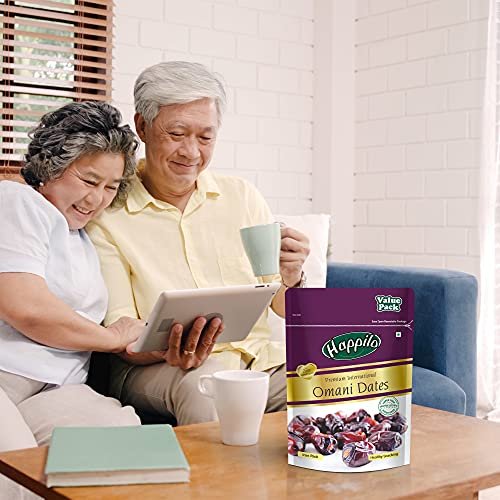 51Ly5OhsTLL - Manvik Foods Happilo Premium International Omani Dates 680g Value Pack | Khajoor or Khajur Dry Fruit | Healthy & Nutritious Snack | Rich in Protein & Vitamins | Natural Sweetener - Image 7