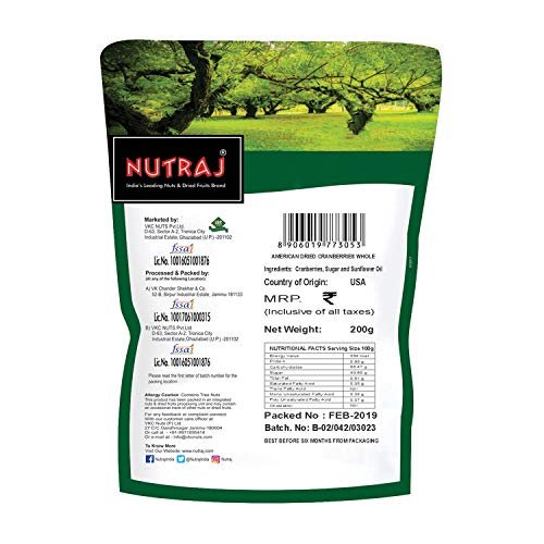 - Manvik Foods Nutraj American Dried Whole Cranberries 800g (4x200g) - Image 3