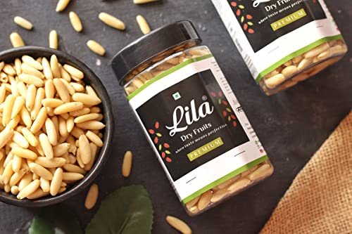 51MrYW3gYVL - Manvik Foods LILA DRY FRUITS Premium Pine Nuts Whole, Chilgoza, Neza big size | Export quality | Healthy food | Pinenut without shell | Jar Pack (50gm*2) - Image 5