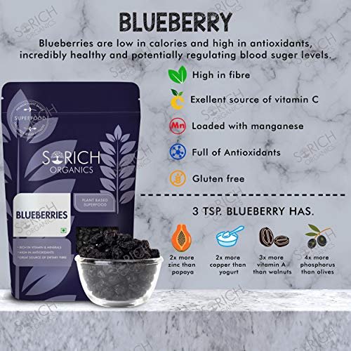 51MrsMwiCVL - Manvik Foods Sorich Organics Dried Blueberries (Dehydrated Fruits) - 300 Gm - Image 7