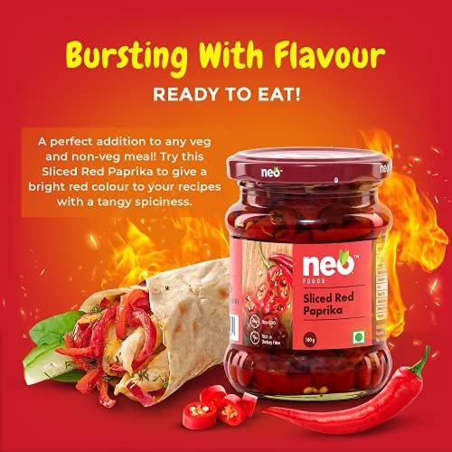 51N26WvaTtL - Manvik Foods Neo Sliced Red Paprika 180g I P2 I 100% Vegan I Ready-to-Eat Fibre-Rich Topping for Pizza, Pasta, Burger, Snacks and Salads I Non-GMO I (Pack Of 2) - Image 3