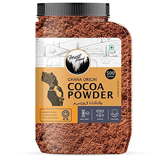 51PdcK7RTRS - Manvik Foods Forest Found 100 % Pure & Natural Unsweetened Dark Cocoa Powder for Cake and Chocolate Making (500 Gm)