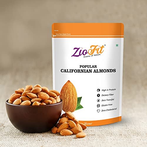 51RfcEJZqeL - Manvik Foods Ziofit Popular Californian Almonds 1 Kg, Raw Badam Dry Fruit, High Protien Snack and Super Healthy Nuts - Image 6