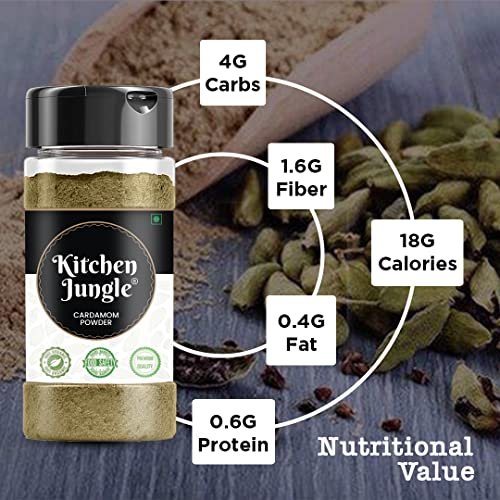 51RuFiK SdL - Manvik Foods Kitchen Jungle Cardamom Powder | Ilaichi Powder | Elaichi Powder (100 Grams JAR) - Image 4