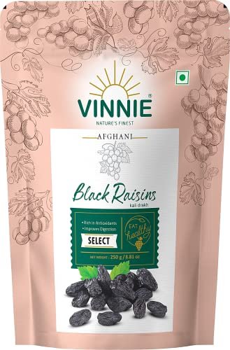 51SQzm2HMQL - Manvik Foods Vinnie Best Afghani Black Raisins | Fresh Kishmish 250gms