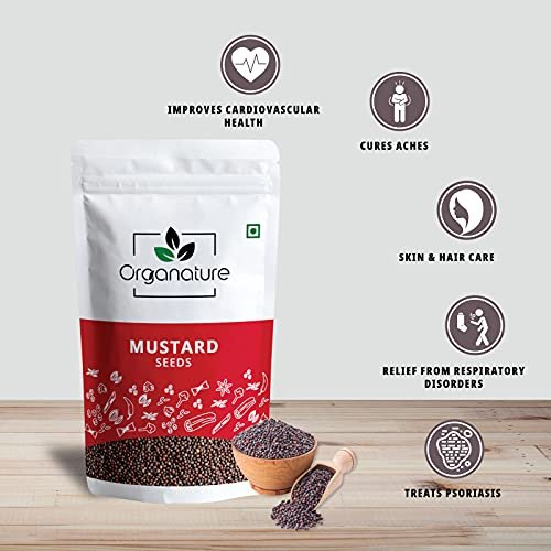 51SbXVv5aiS - Manvik Foods Organature Organic Fresh Mustard Seeds ( Small ) USDA Certified Sarso | Whole Rai | Whole Mustard Black | Indian Spice - Pack of (400 Grams) - Image 4