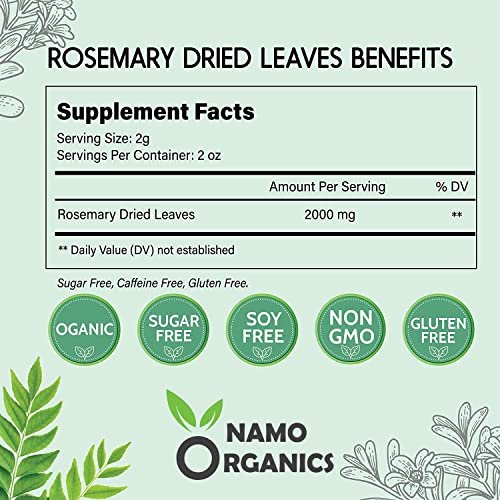 51SloFG38RL - Manvik Foods Namo Organics - Rosemary Dried Leaves - 100 Gm - For Hair Growth & Rosemary Leaf Tea - Organic Dry Herb - Image 3