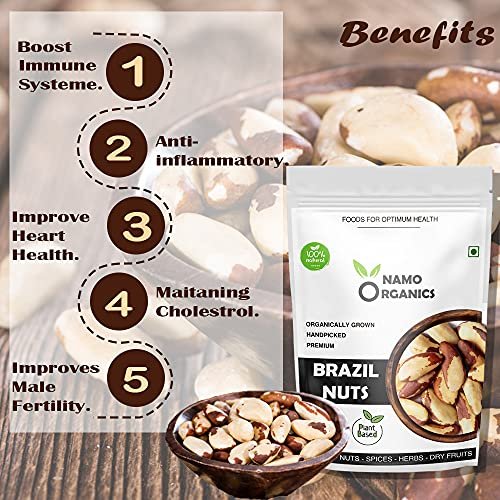 51TZPVBtQyS - Manvik Foods Namo Organics - 1 Kg - Jumbo Brazil Nuts - Selenium Rich | Raw | Unsalted | Organic | Vegan | Handpicked - Image 3