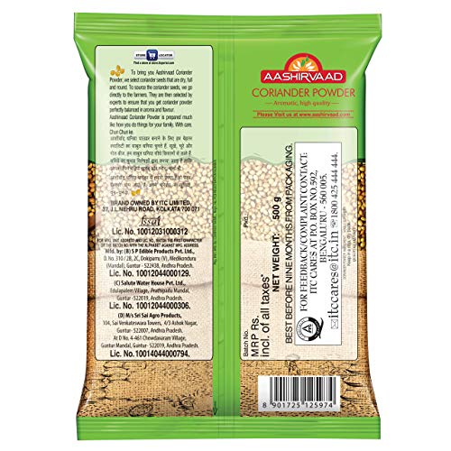 51TcQ91C3XL - Manvik Foods Aashirvaad Coriander Powder, Pouch, 500g - Image 3