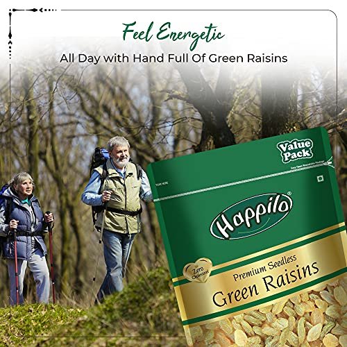 51Tw6Al0a0L - Manvik Foods Happilo Premium Seedless Green Raisins 500 g (Pack of 2) Value Pack | Amazing Quality Kishmish | Nutritious | Rich in Iron & Vitamin B | Healthy Sweet Treats | 1 kg Kismis | High in Antioxidants - Image 8