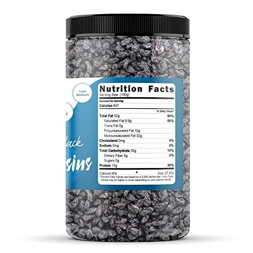 51USNXmKiXL - Manvik Foods Organic Purify Premium Afghani Seedless Black Raisins - 500g Jar Pack - Image 4