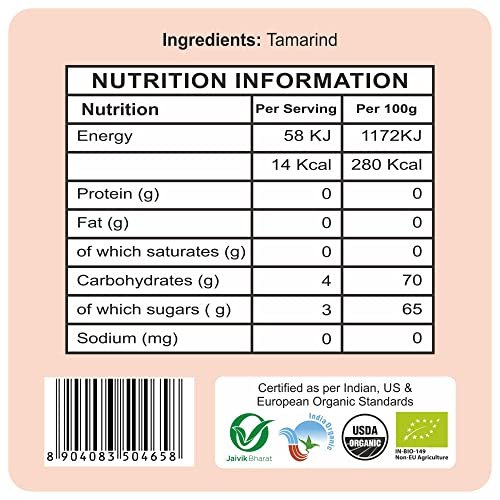 51V8WKdV0oL - Manvik Foods 24 Mantra Organic Tamarind Premium/Imli/Cintapandu - 500gms | Pack of 1 | 100% Organic | Chemical Free & Pesticides Free | Unadulterated | Tangy Taste - Image 6