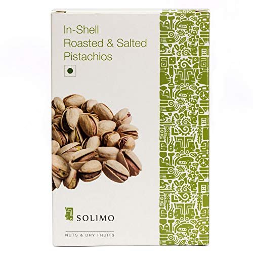 51WJPHHwDgL - Manvik Foods Amazon Brand - Solimo Premium Roasted and Salted California Pistachios, 250 g